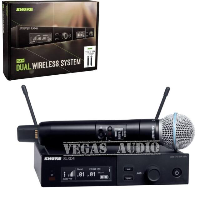 PROMO SHURE SLXD24/BETA58 MIC WIRELES SINGLE HANDHELD #ORIGINAL