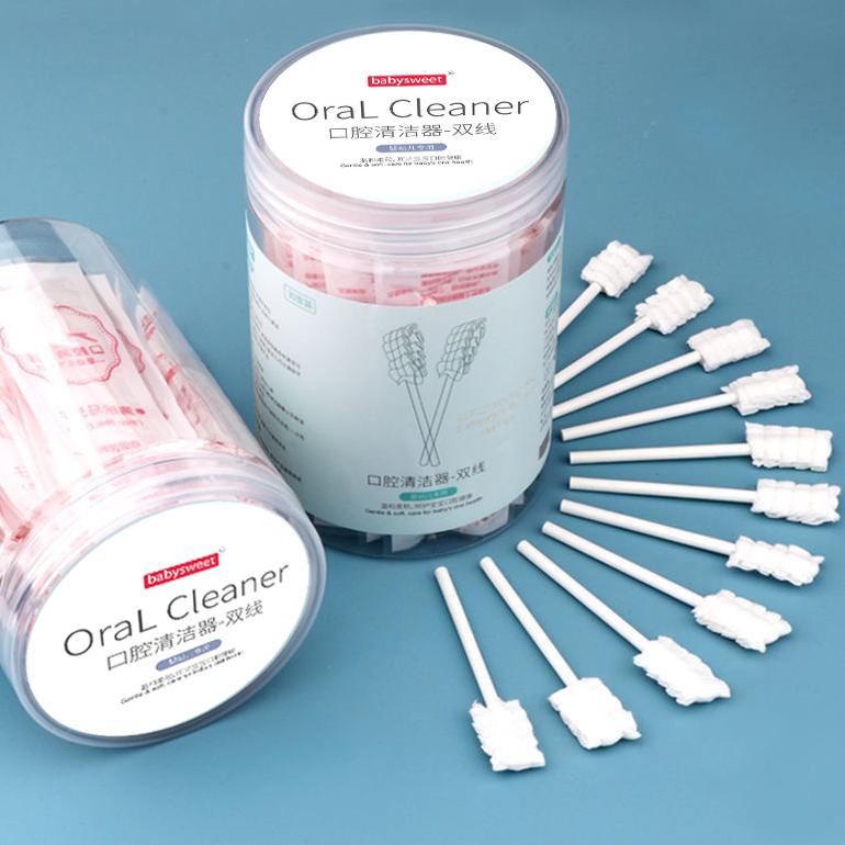 isi 30 Pembersih mulut bayi/kapas/sikat gigi kasa/sikat gigi bayi/pembersih lidah bayi usia 0-1-2-3 