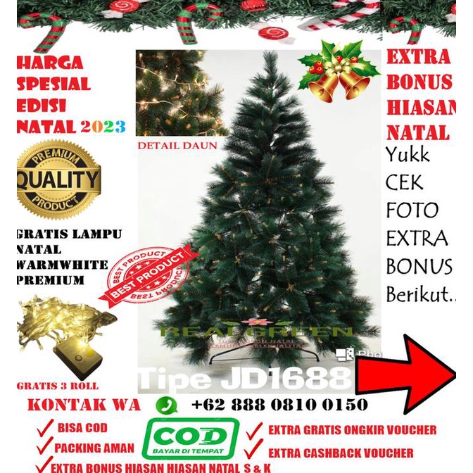 Pohon natal murah 210cm snow white pine tree JD1688/7FT