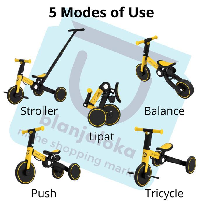 SEPEDA ANAK UONIBABY 5 IN 1 STROLLER/BALANCE/PUSH BIKE/TRICYCLE/LIPAT