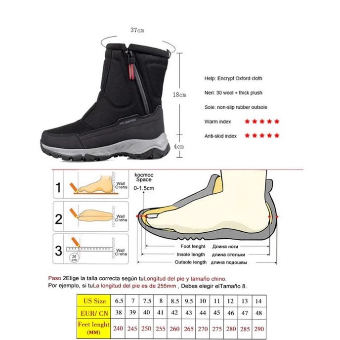 Snow Boots Pria dan Wanita Sepatu Winter Waterproof Hangat Import