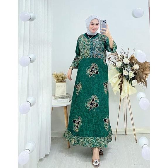 Baru - daster maura dress batik daster batik daster lengan panjang daster lengan 3 4 daster busui dr