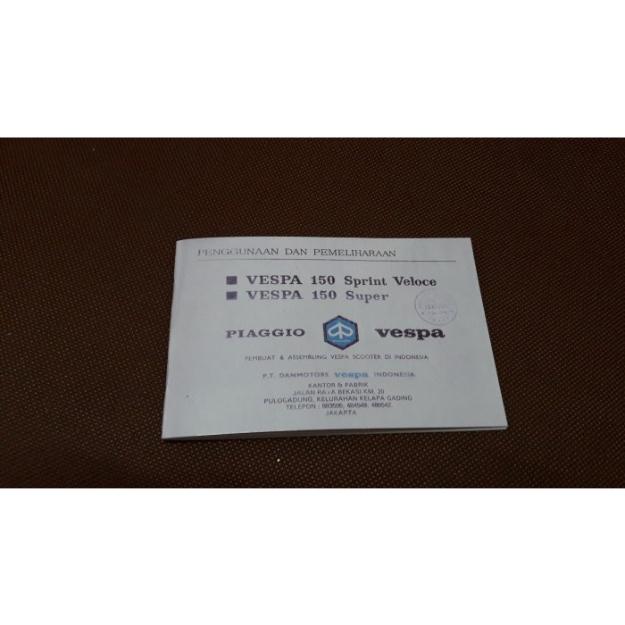 Terbaru Manual Book Vespa 150 Sprint Veloce-/Vespa 150 Super (Re-Print) Promo Terlaris