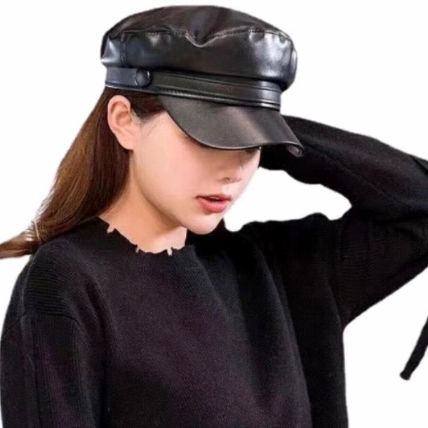 TOPI FASHION WANITA BERET OKTAGONAL KULIT TOPI IMPORT PREMIUM