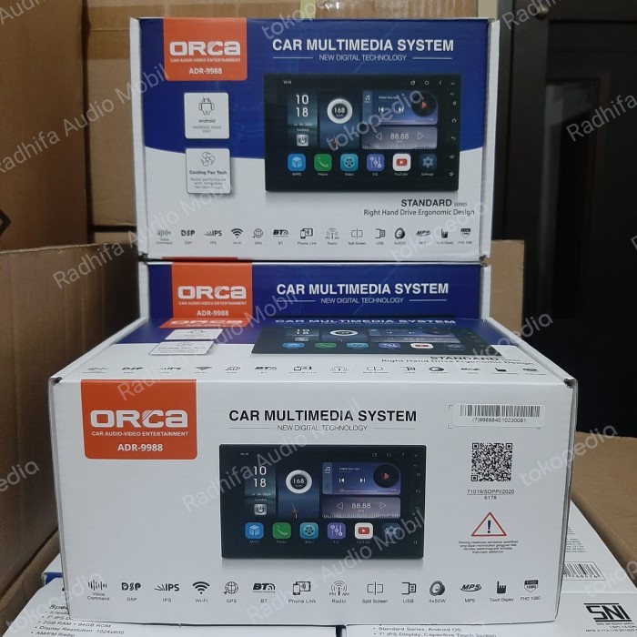 New Head Unit 7 Inch Android Orca Adr 9988 New Standard Car Play Ori