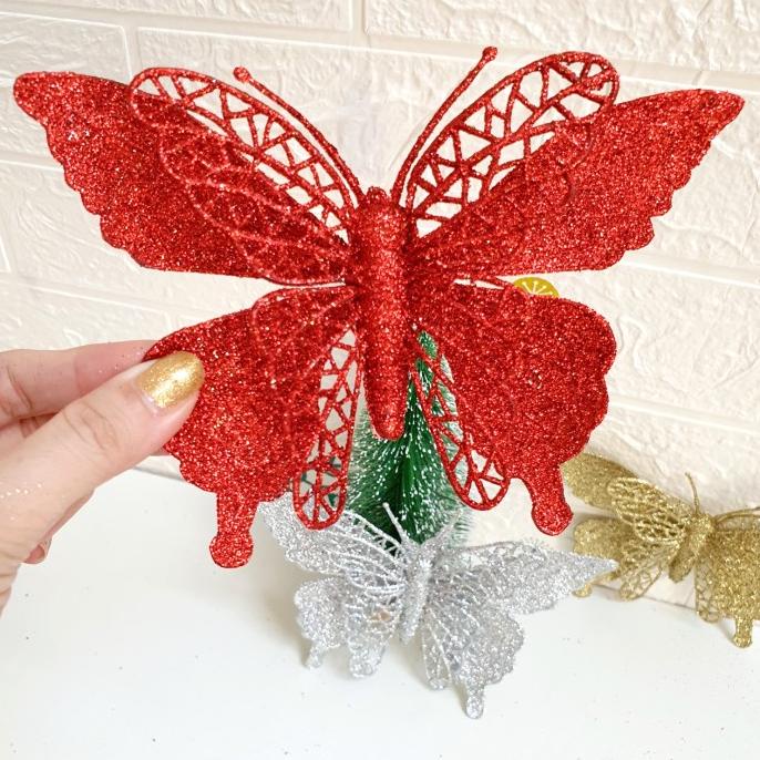 

Kupu Kupu Dekor Isi 3 Hiasan Parcel Pohon Natal Butterfly Merah Gold Stok Terbatas