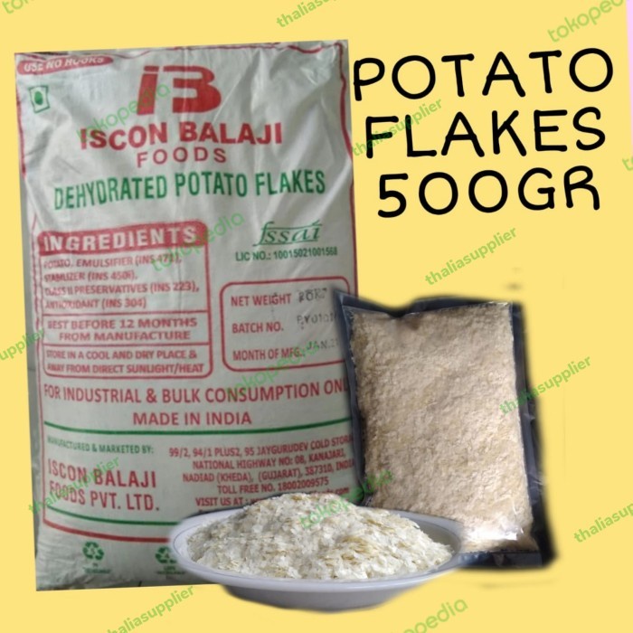 

Harga!! ISCON BALAJI POTATO FLAKE/SERPIHAN TEPUNG KENTANG 1KG, U/ ROTI,DONAT