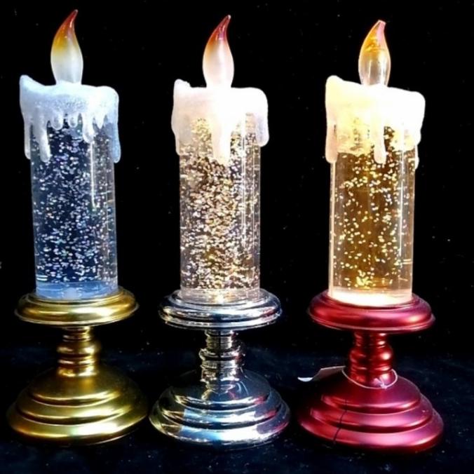 

Best Sales Lilin Led Gliter Snowglobe Tempat Lilin Kado Natal Murah Candle Salju Berkualitas