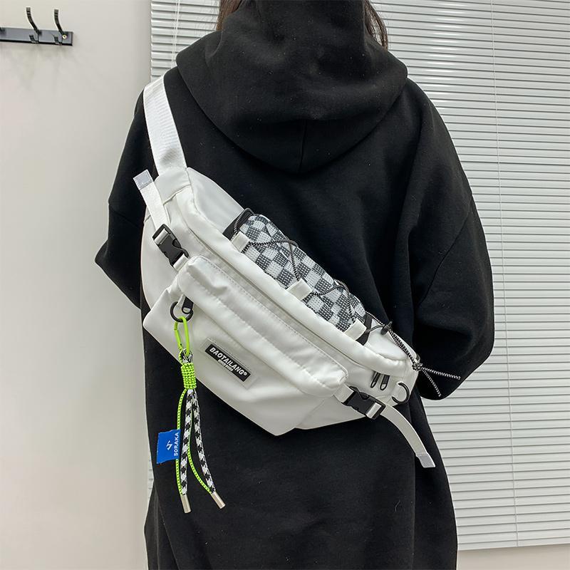 Tas Pinggang Olahraga Santai Tas Dada Pria Merek Fashion Jepang