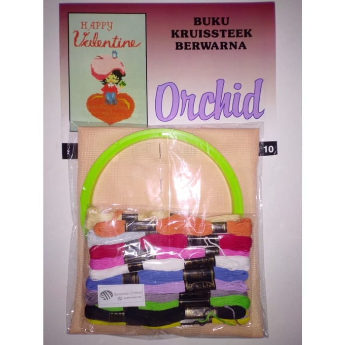 Promo Paket Sulam Strimin Set Pemidangan Kayu Plastik Lengkap Buku Kristik