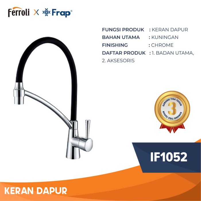 ✅Ori Ferroli Frap If1052  Keran Dapur Panas Dingin Fleksibel  Bergaransi Terbaru