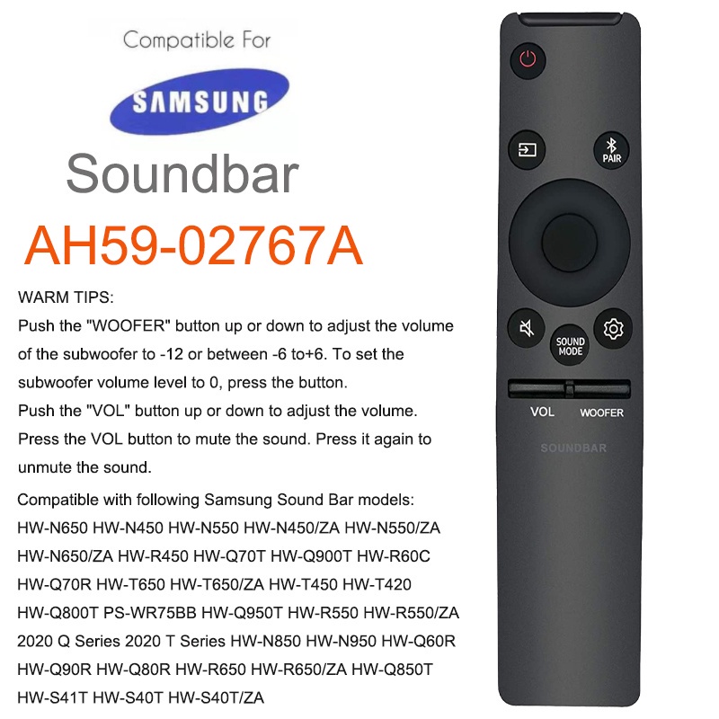 New AH59-02767A Replace Remote Control fit for Samsung Soundbar Sound Bar HW-N650 HW-N450 HW-N550 HW