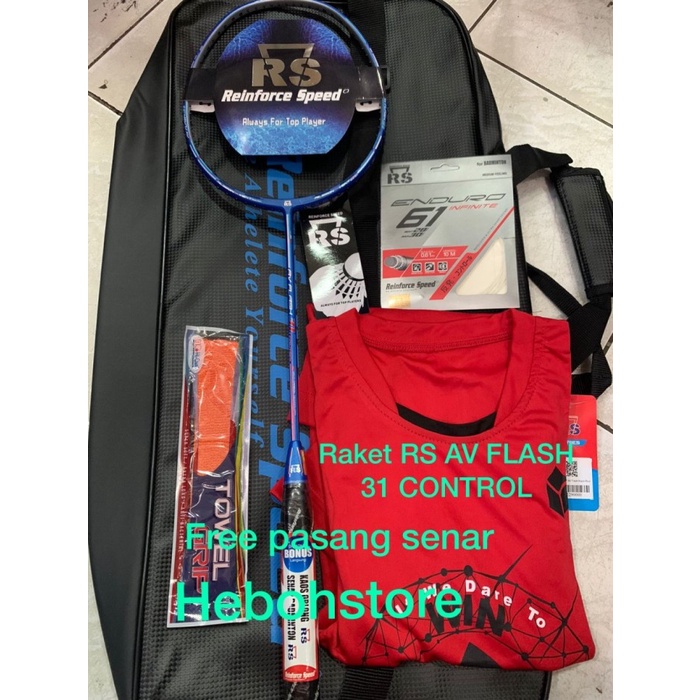 Raket Badminton New Rs Av Flash 31 Control Full Set Komplit Original Terpopuler