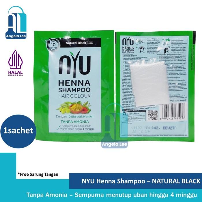 NYU Henna Shampoo Hair Colour Pewarna Rambut Penghilang uban Halal holi