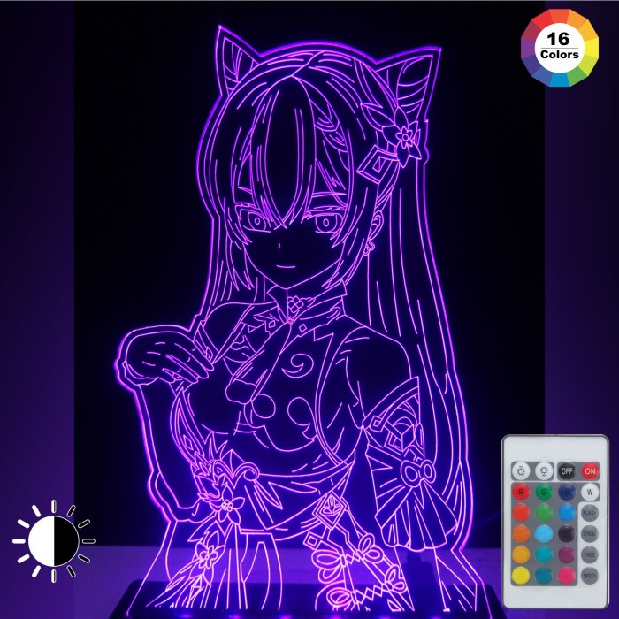 Lampu tidur Akrilik Anime Genshin impact keqing Murah