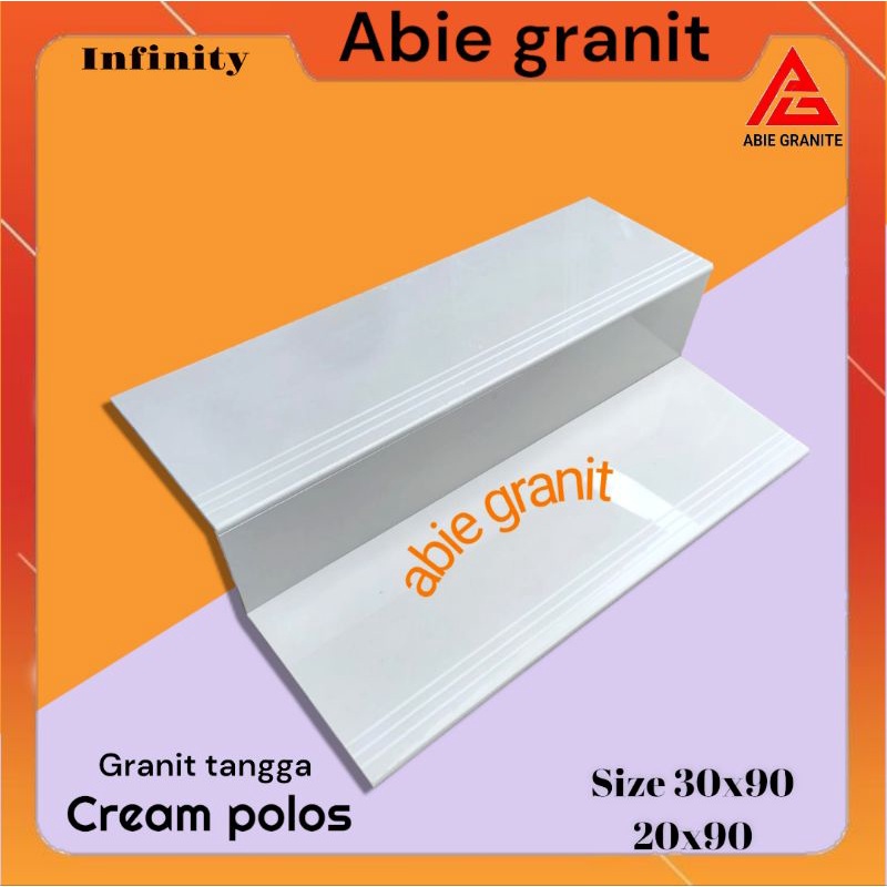 Granit tangga cream polos 30x90 dan 20x90