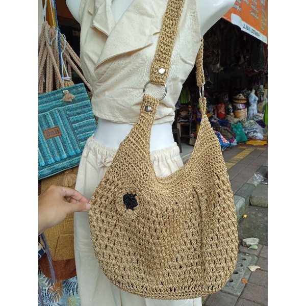 Tote Bag Rajut Bunga Cepol Handmade Bali