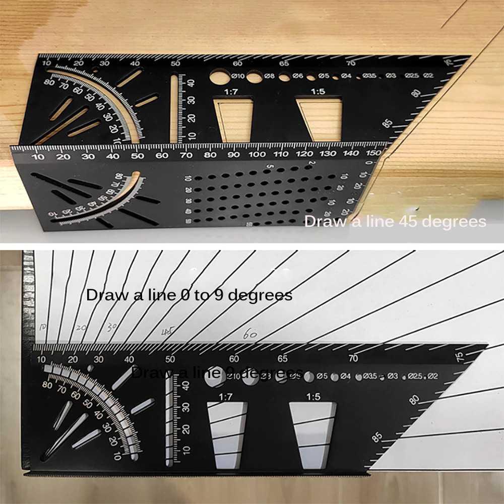 

Penggaris Angle Ruler Mark Line 3D Measuring Tool Aluminium - M142