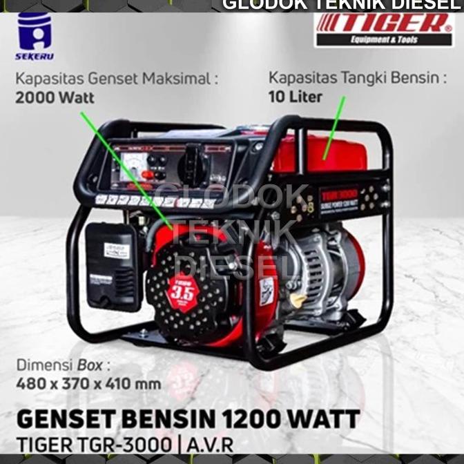 Harga Promo GENSET GENERATOR LISTRIK TYPE 3000 1200 WATT BENSIN PORTABLE