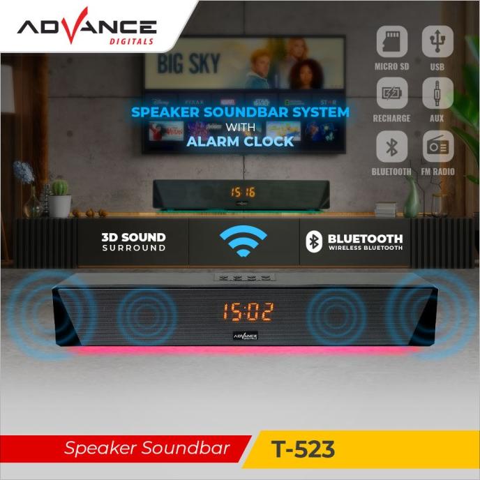 Advance Speaker Soundbar Portable Bluetooth T-523