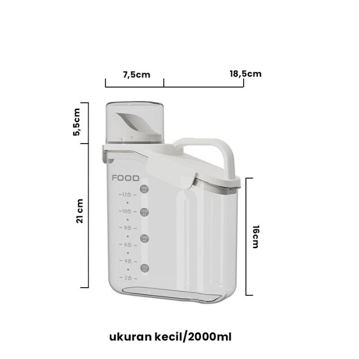 

Storage Jar E68 Tempat Penyimpanan Sereal/ Kontainer Makanan 2L