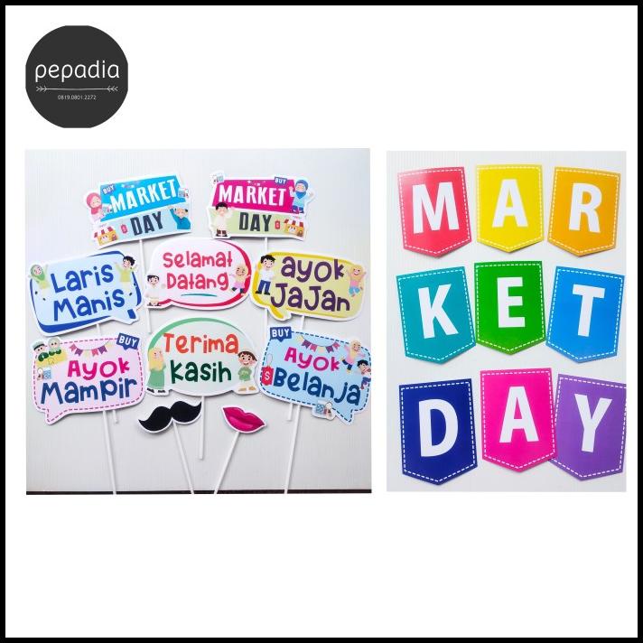HOT DEAL MARKET DAY PROPS & FLAGS DEKORASI 
