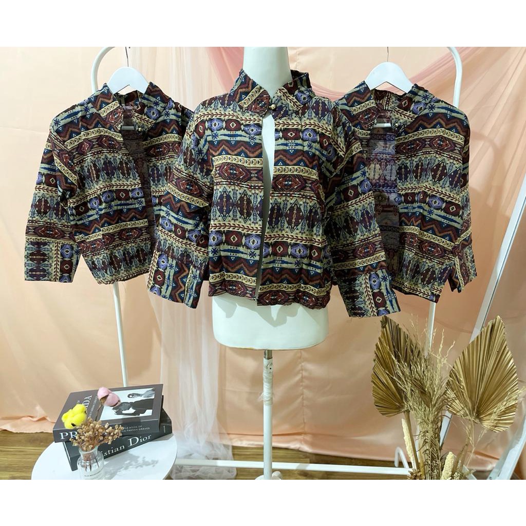 Blazer Crop Batik Tenun Blazer Jumbo Blazer Casual Blazer Muslimah Blazer Formal Outer Batik Tenun