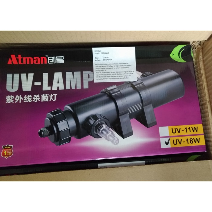 Aquarium Kolam Lampu Uv Atman Uv 18Watt