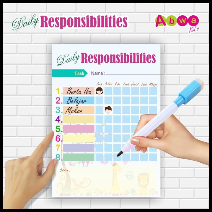 

TERMURAH DIARY RESPONSIBILITIES WIPE AND CLEAN !!!!!!