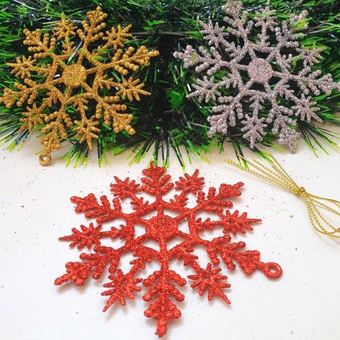 

Snowflake Isi 3 Mix Warna Dekorasi Pohon Natal Hiasan Murah Snow Flake Berkualitas