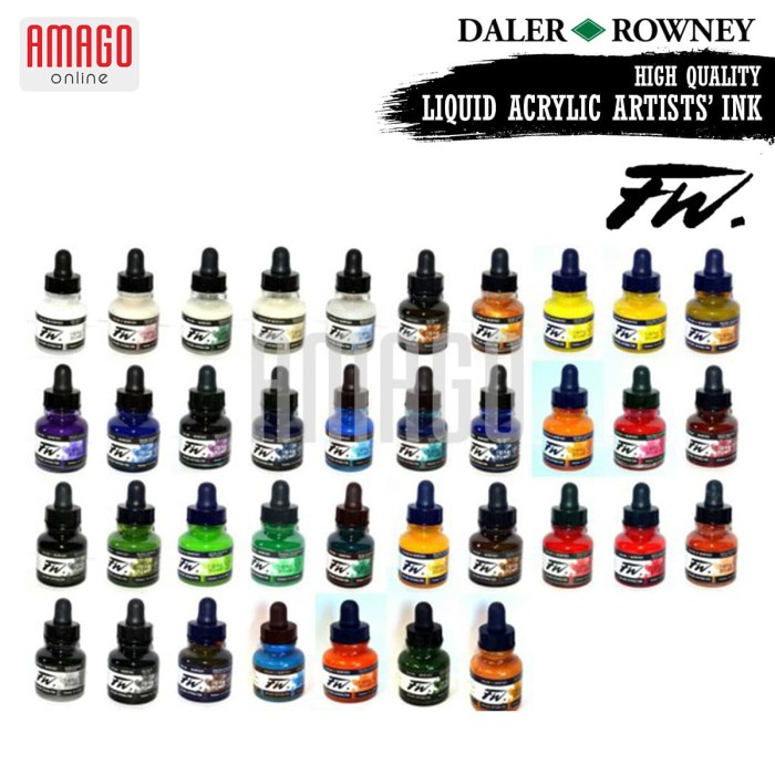 

New Daler-Rowney - Fw Ink 29.5 Ml - Process Yellow - 160029675 Harga Khusus