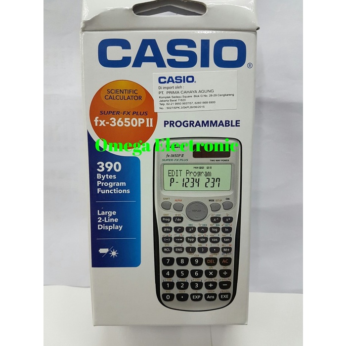 

CASIO FX-3650P - SCIENTIFIC CALCULATOR ILMIAH KALKULATOR KULIAH ORIGINAL TERBARU