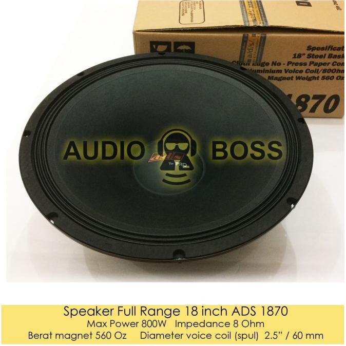 Speaker Full Range 18 inch 18" 18in ADS 1870 800 watt