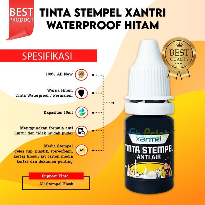 

Stamp Ink Xantri Tinta Refill Stempel 10MlBiru Hitam Merah Muda Hijau Star