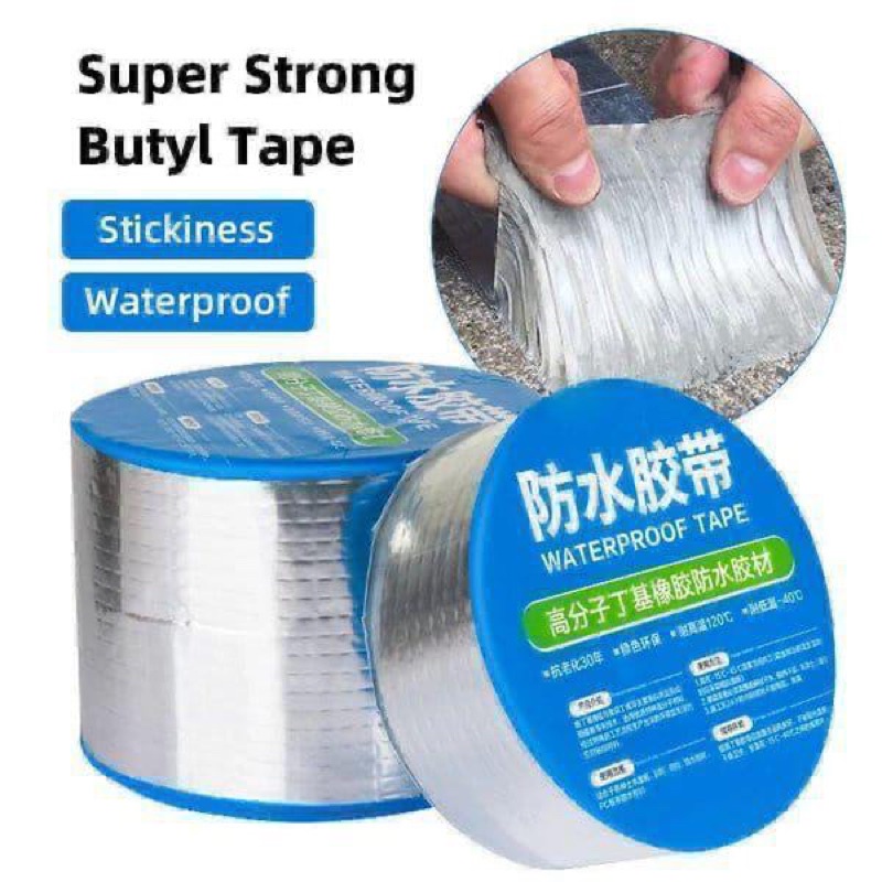 LAKBAN ANTI BOCOR Anti Air Lakban Anti Bocor 3m 5m Lem Anti Air Aluminium Foil Butyl Super Waterproo