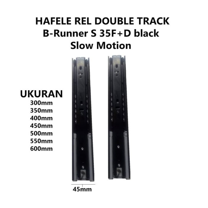 Rel Laci Double Track 30Cm / Hafele Rel Laci Bb Slow Motion 432.24.381