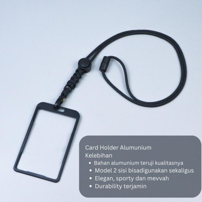 

Name Tag Holder Alumunium Aloy Tali Gantungan ID Card Lanyard Paracord