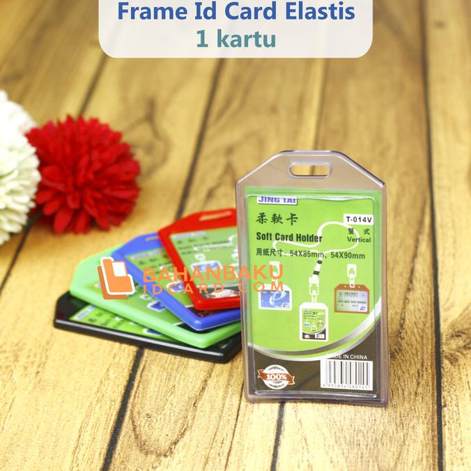 

Frame Casing Tempat ID Card Holder Elastis Bening Potrait 1 Muka