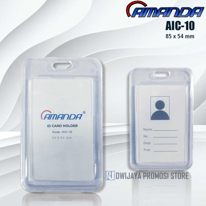 

Tempat ID Card Holder Transparant Buka Tutup Potrait Amanda Aic - 10