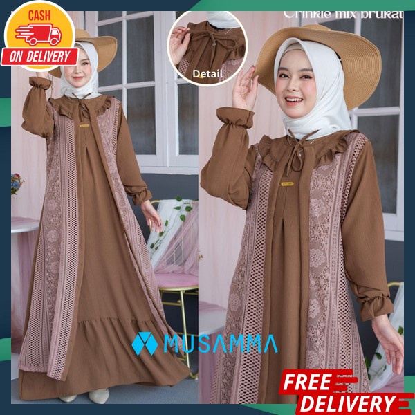 Terlaris Baju Murah Bsju Perempuan Hitam 2024 Games Pesta Kondangan Syari Jumbo Dress Muslimah Gamis