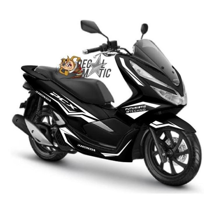 Cutting Sticker Striping Honda Pcx 150 / Pcx 160 Hitam Gold - Cspc09
