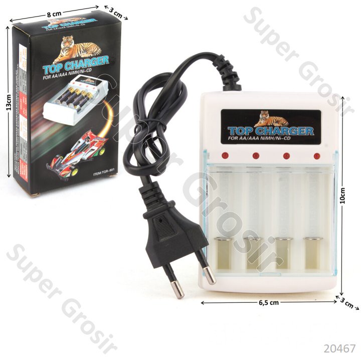 Charger Batu Baterai AA/AAA 4 Slot Top Charger