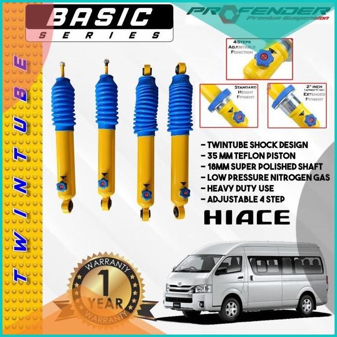 SET Aksesoris Suspensi Shockbecker PROFENDER Twintube Toyota HIACE 16n