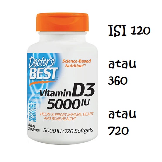 Doctor's Best Vitamin D3 5000iu D3 5000 IU 360 Softgels D-3 5000iu