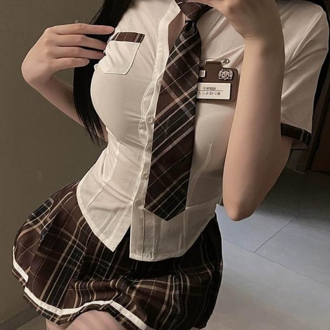 Seragam sekolah kostum wanita sexy JK cosplay student korea