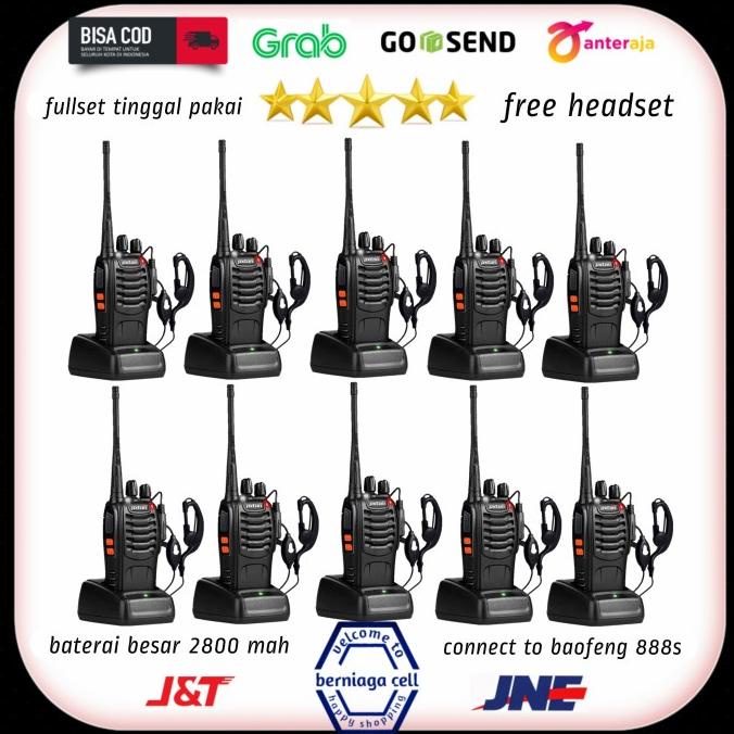 Paket 10 Unit Radio HT Walkie Talkie PXTON 888s Setara Baofeng 888s