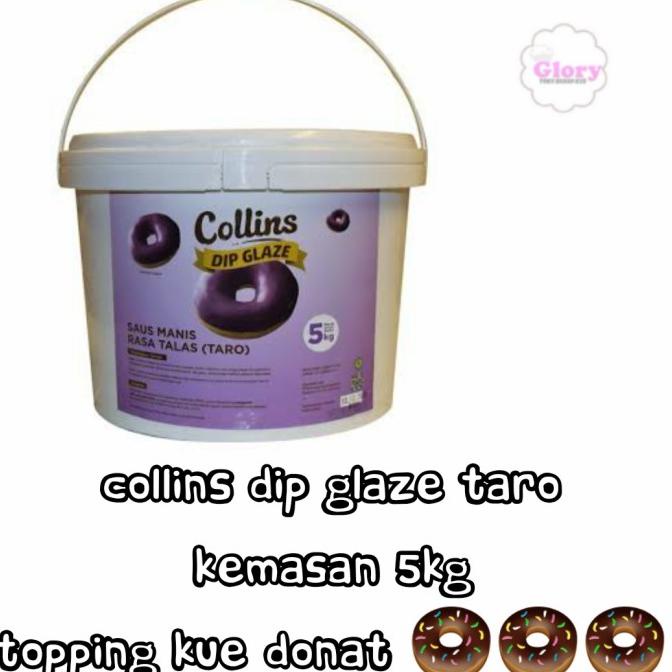

Laris collins dip glaze taro 5kg / topping donat/ topping kue