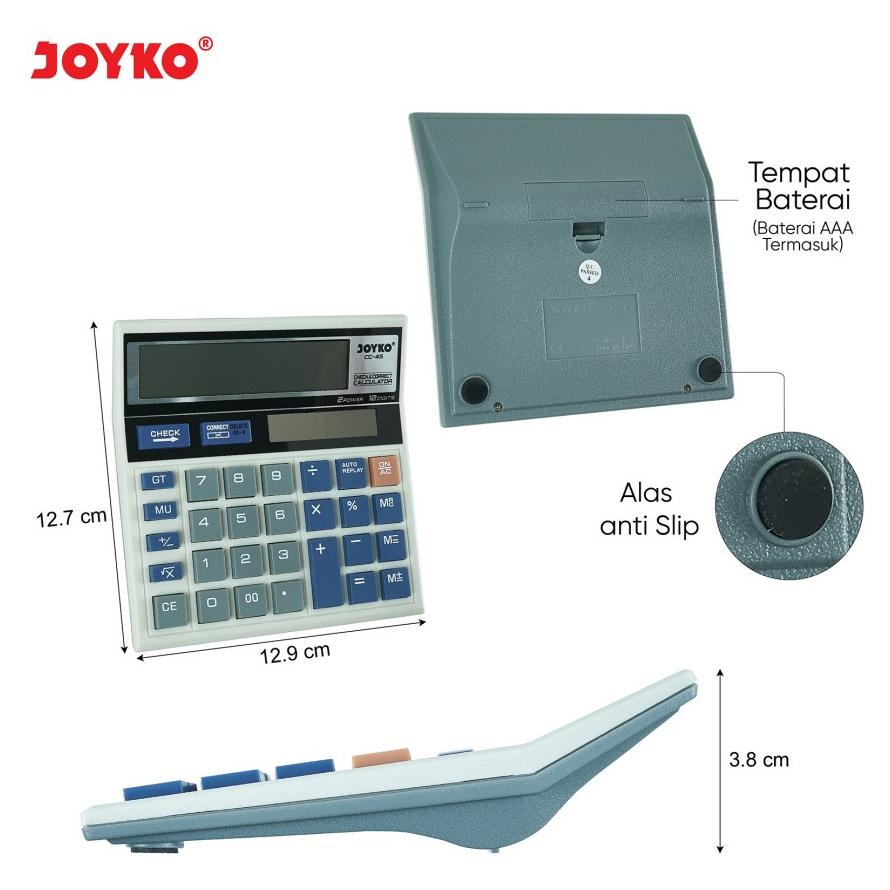 

TERMURAH Calculator / Kalkulator Joyko CC-45 / 12 Digits / Check Correct SALE