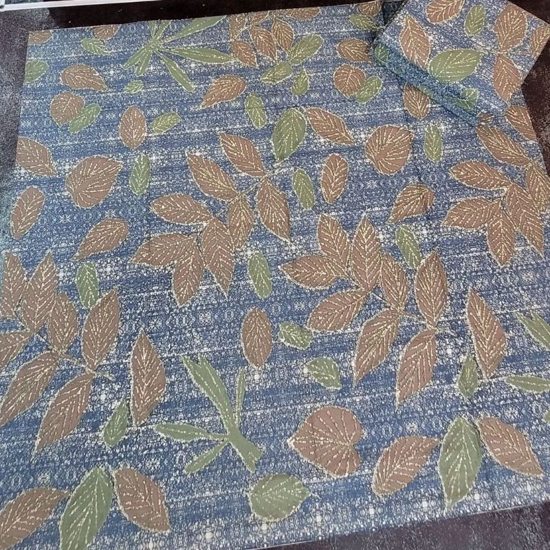 TERLARIS!!! KAIN BATIK LAWEYAN SOLO DAUN ECOPRINT BIRU KODE 163
