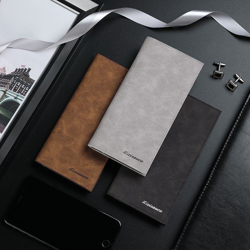 Dompet Panjang Pria Ultra-tipis Dompet Santai Banyak Slot Kartu